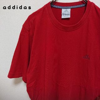 アディダス(adidas)のaddidas アディダス  半袖Tシャツ レッド 古着(Tシャツ/カットソー(半袖/袖なし))