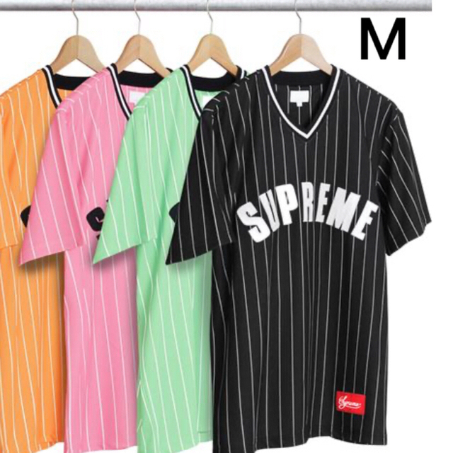 supreme Pinstripe Baseball Jersey M
