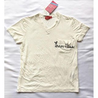 インナープレス(INNER PRESS)の【新品未使用】【女の子１３０】インナープレス　ＶネックＴシャツ　ホワイト(Tシャツ/カットソー)