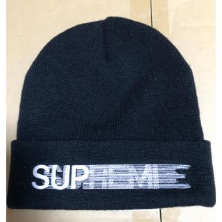 シュプリーム(Supreme)のブラック Supreme Motion Logo Beanie ビーニー(ニット帽/ビーニー)