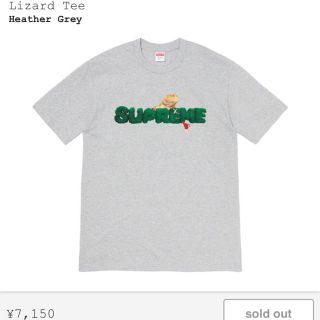 シュプリーム(Supreme)の supreme  lizard tee Mサイズ　グレー　20ss(Tシャツ/カットソー(半袖/袖なし))