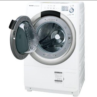 シャープ(SHARP)のプチドラム　ドラム式洗濯機　シャープ　マンションサイズ　ワンルームでも置ける(洗濯機)