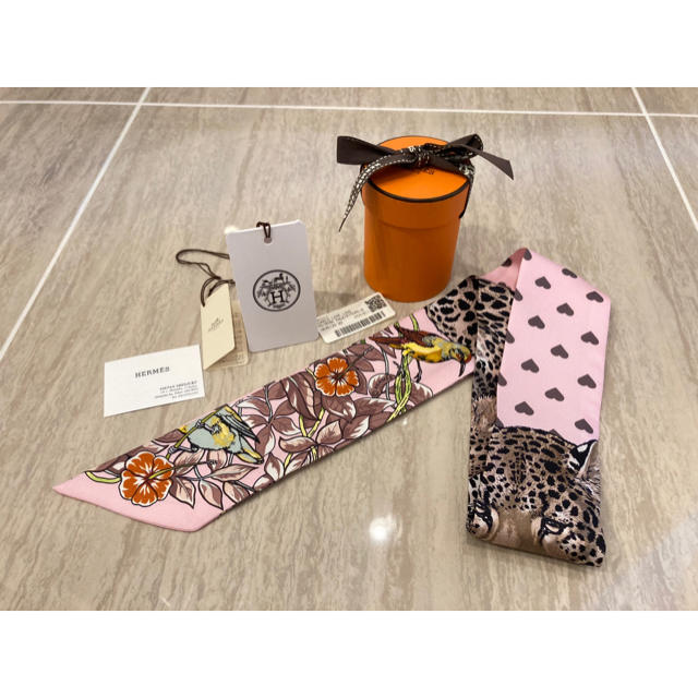 【HERMES/エルメス】ジャングルラブラブ★ハート★ピンク★ツイリー★ほぼ新品