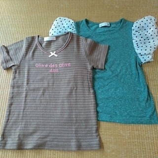 オリーブデオリーブ(OLIVEdesOLIVE)のTシャツ　2枚セット 110cm(Tシャツ/カットソー)
