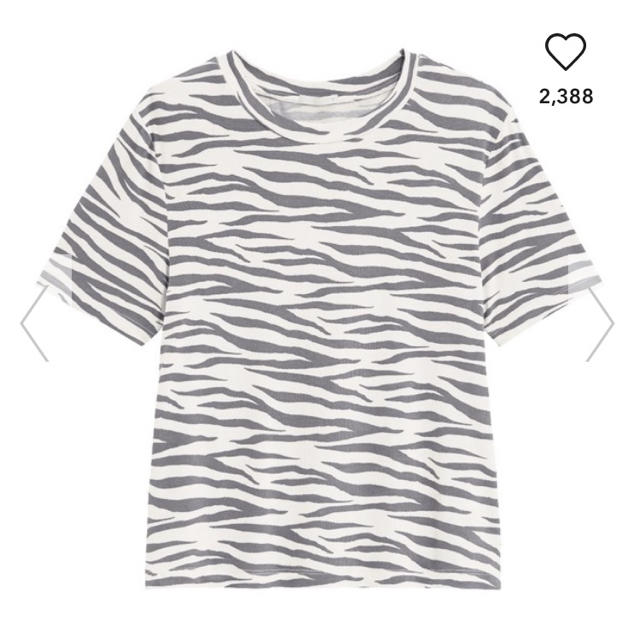 GU(ジーユー)のGU/ジーユー ゼブラプリントT 半袖 ナチュラル ホワイト 白 S レディースのトップス(Tシャツ(半袖/袖なし))の商品写真