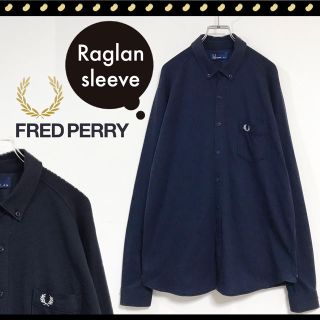 フレッドペリー(FRED PERRY)のフレッドペリー★ラグランスリーブ★ボタンダウン★ジャガードシャツ★XLサイズ(シャツ)