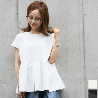 coca 異素材トップス ホワイト M(Tシャツ(半袖/袖なし))