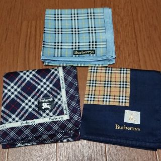 バーバリー(BURBERRY)のお値下げ 新品バーバリーハンカチ3枚(ハンカチ/ポケットチーフ)