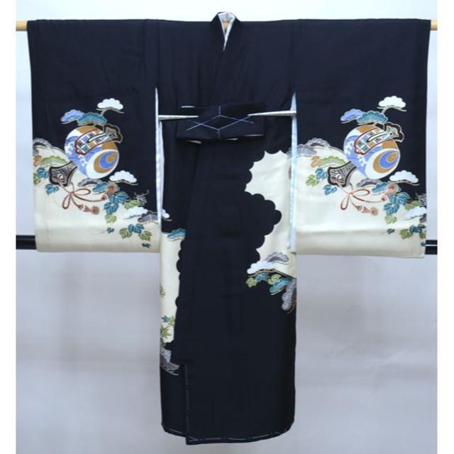 お宮参り 産着 のしめ 男児 正絹 金刺繍 黒地 羽二重 兜 NO33328 お宮参り 産着 のしめ 男児 正絹 金刺繍 黒地 羽二重 兜 NO33328
