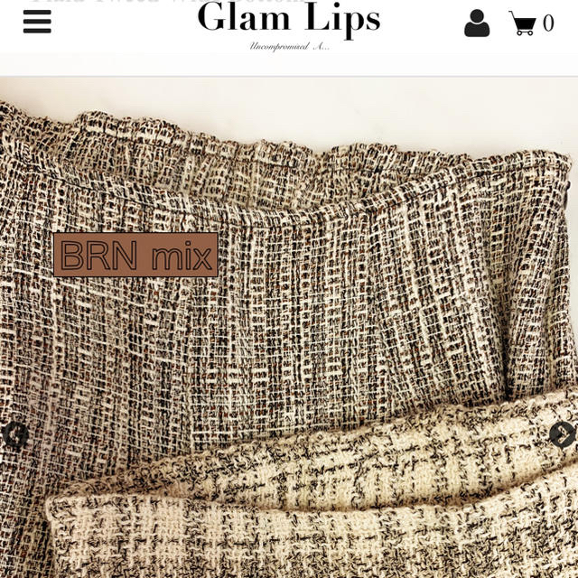 ALEXIA STAM(アリシアスタン)の完売　glamlips Plaid Tweed Wide Bottom BRN レディースのパンツ(カジュアルパンツ)の商品写真