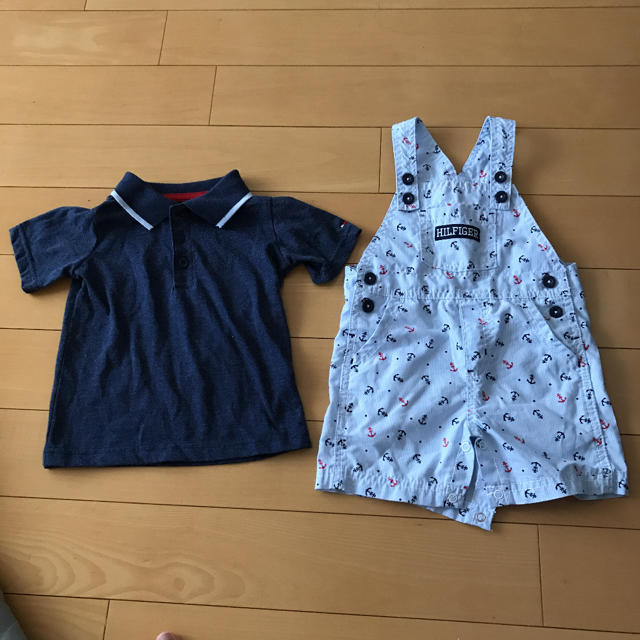 TOMMY HILFIGER(トミーヒルフィガー)のtommy  オーバーオールセット キッズ/ベビー/マタニティのベビー服(~85cm)(ロンパース)の商品写真