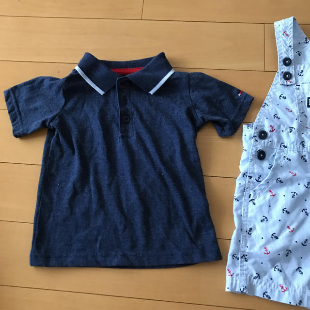 TOMMY HILFIGER(トミーヒルフィガー)のtommy  オーバーオールセット キッズ/ベビー/マタニティのベビー服(~85cm)(ロンパース)の商品写真