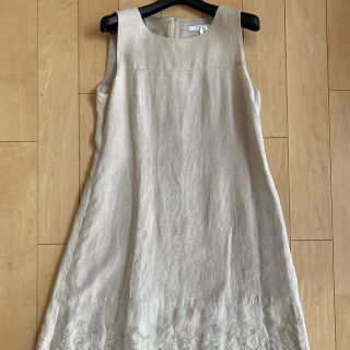 フォクシー(FOXEY)のご専用♡美品♡FOXEY♡Linen Flower リネン　ワンピース　40(ひざ丈ワンピース)