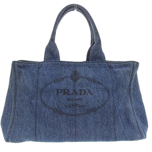 prada デニムトートバッグレディース