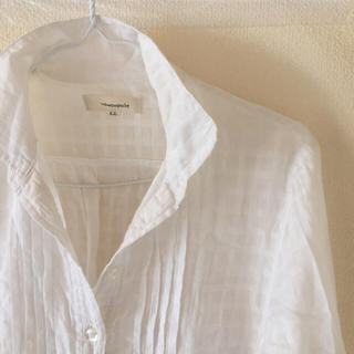 シマムラ(しまむら)のホワイト ロングシャツ 体型カバー(シャツ/ブラウス(長袖/七分))