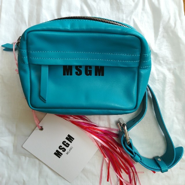 MSGM(エムエスジイエム)のmsgm レザーウエストバッグ ブルー レディースのバッグ(ボディバッグ/ウエストポーチ)の商品写真