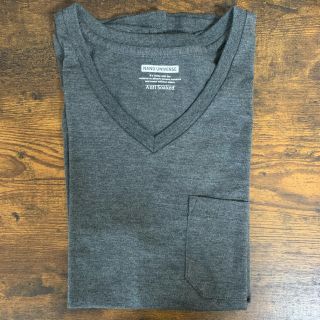 ナノユニバース(nano・universe)のVネックTシャツ　グレー　メンズ　M ナノユニバース(Tシャツ/カットソー(半袖/袖なし))