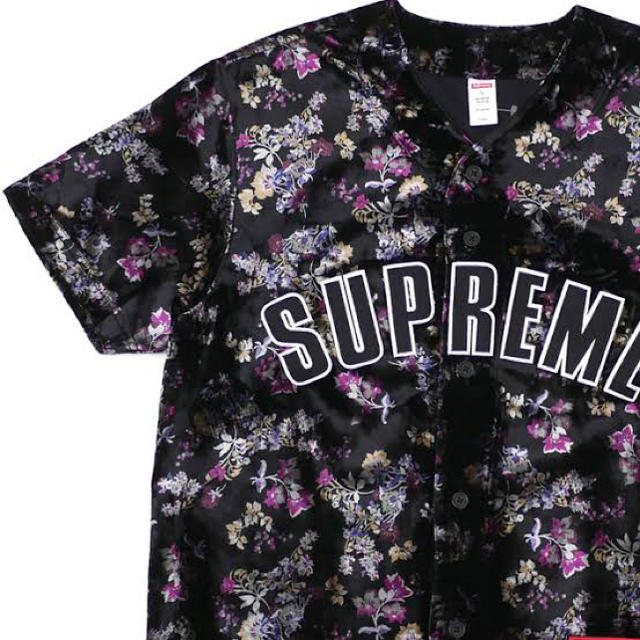 メンズsupreme Floral Velour Baseball Jersey