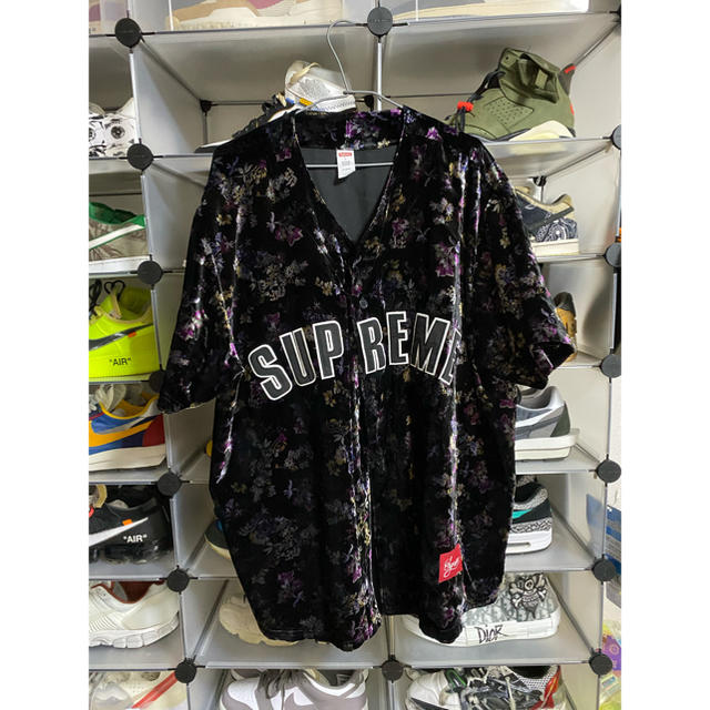 supreme Floral Velour Baseball Jersey