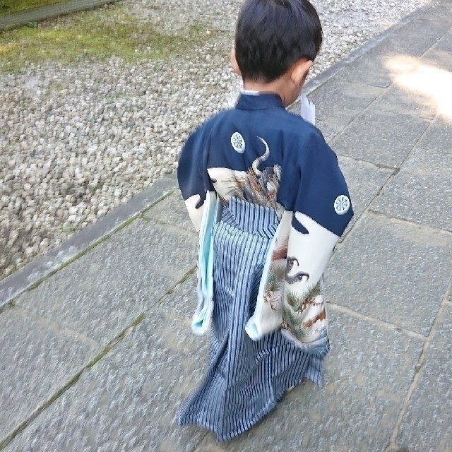 七五三 男の子 5歳 袴セット 9点 キッズ/ベビー/マタニティのキッズ服男の子用(90cm~)(和服/着物)の商品写真