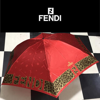 フェンディ(FENDI)のFENDI 折りたたみ傘 フェンディ ヒョウ柄 レオパード 良好 ズッカ 折畳み(傘)
