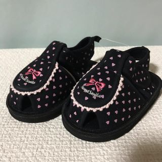 ベビーサンダル　14cm 未使用品　女の子　黒(サンダル)