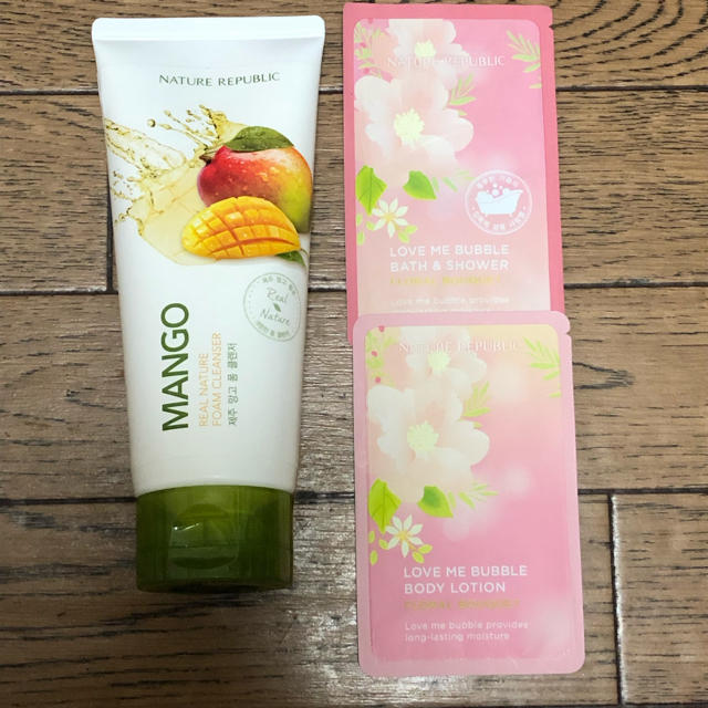 NATURE REPUBLIC(ネイチャーリパブリック)のNATURE REPUBLIC 洗顔フォーム➕バースシャワー➕ボディローション コスメ/美容のスキンケア/基礎化粧品(洗顔料)の商品写真