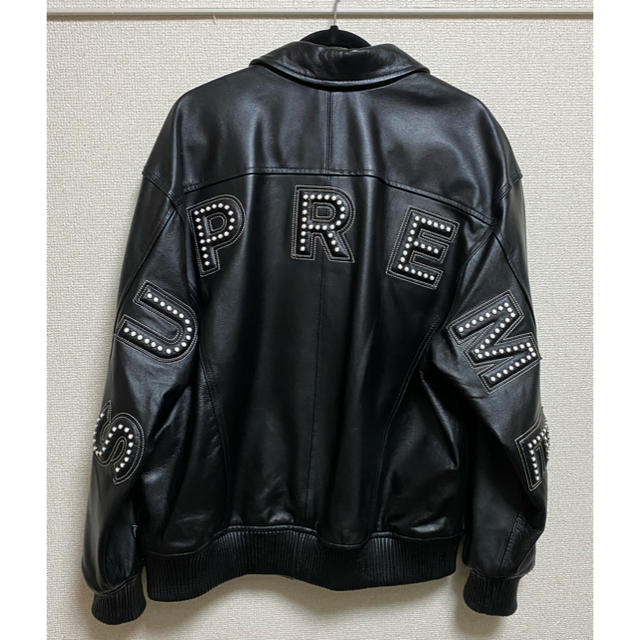 supreme studded arclogo leather jacket