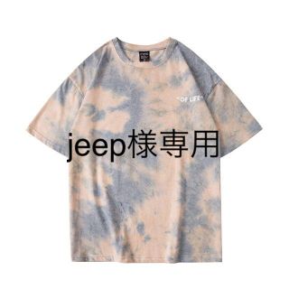 OFDAY　ユニセックス　タイダイ ブリーチ ビッグシルエ  Tシャツ　ブルー(Tシャツ/カットソー(半袖/袖なし))