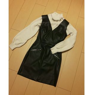 ザラ(ZARA)のZARA Basicレザーワンピース(ミニワンピース)