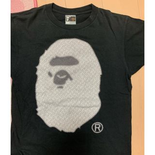 アベイシングエイプ(A BATHING APE)の激レアMサイズ！初期 BAPEドット猿顔Tシャツ黒(Tシャツ/カットソー(半袖/袖なし))