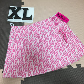 ロニィ(RONI)の新品タグ付き★RONI★総ロゴプリーツ巻きスカート★XL(スカート)