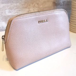 フルラ(Furla)のFURLAフルラ♡ピンクベージュのレザーポーチ(ポーチ)