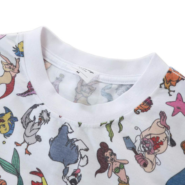 Disney(ディズニー)のリトルマーメイド 総柄 オールスターTシャツ Lサイズ レディースのトップス(Tシャツ(半袖/袖なし))の商品写真