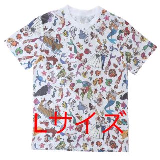 ディズニー(Disney)のリトルマーメイド 総柄 オールスターTシャツ Lサイズ(Tシャツ(半袖/袖なし))