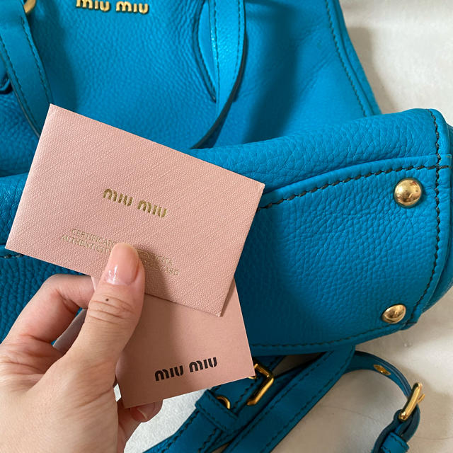 【専用】【新品】mimiu ターコイズブルー　トートショルダーバッグ　2way