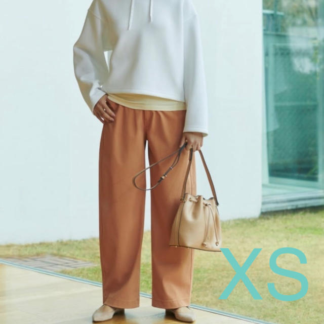 最適 ユニクロユー ワイドフィットカーブツイルジャージーパンツ 黒 XS ...