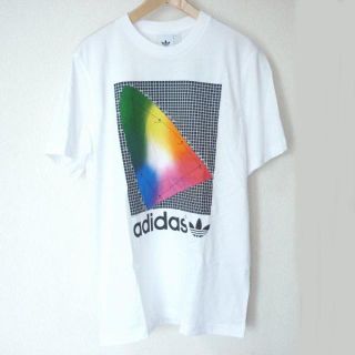 アディダス(adidas)の新品L★アディダスオリジナルスホワイトデザインTシャツ白(Tシャツ/カットソー(半袖/袖なし))