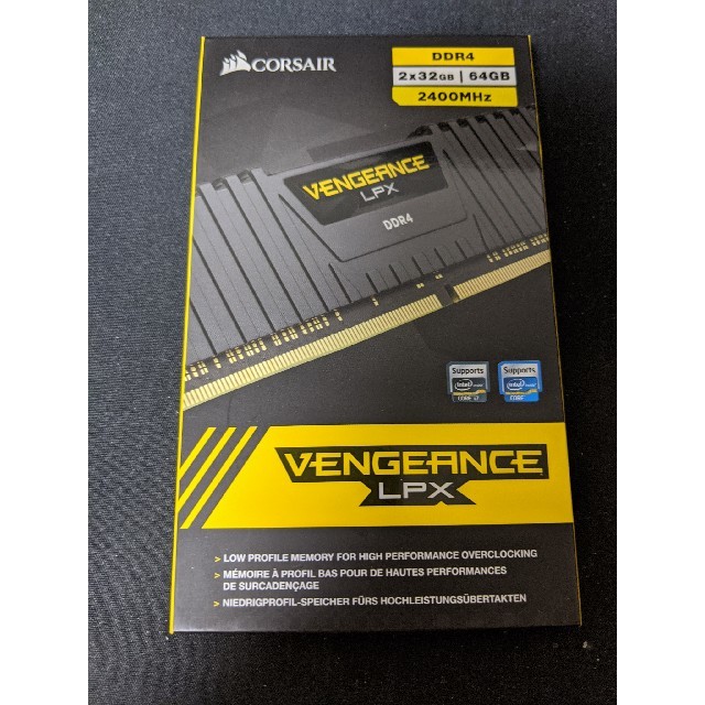 DDR4 64GB DIMM 32GBx2枚 Corsair