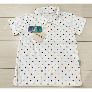 ベルメゾン(ベルメゾン)の新品 ベルメゾン ジータ 110cm 星柄 衿つきカットソー　ポロシャツ(Tシャツ/カットソー)