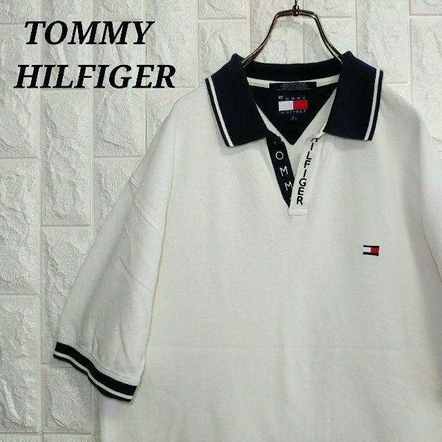 TOMMY HILFIGER(トミーヒルフィガー)のトミーヒルフィガー 90s ポロシャツ Tシャツ 刺繍ロゴ ビッグシルエット メンズのトップス(ポロシャツ)の商品写真