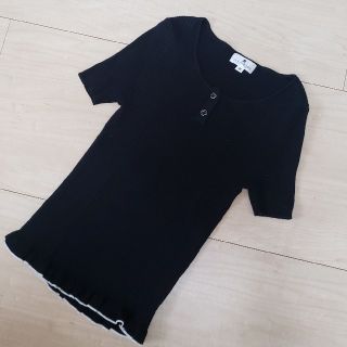 クレージュ(Courreges)のcourreges★クレージュ半袖黒ニット(カットソー(半袖/袖なし))