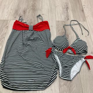 水着　レディース　ワンピース　ボーダー　(水着)