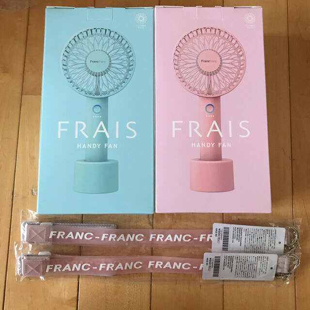 Francfranc(フランフラン)の【2020モデル】フレ ハンディファン & ネックストラップ 2個SET スマホ/家電/カメラの冷暖房/空調(扇風機)の商品写真