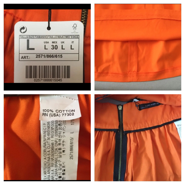 ZARA(ザラ)のZARA ザラ　スカート　ポケットあり　オレンジ　タグ付き　新品 レディースのスカート(ミニスカート)の商品写真