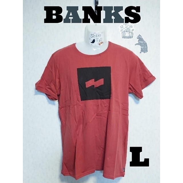 Ron Herman(ロンハーマン)の【Ｌ】BANKS FLAG LOGO TEE  半袖Tシャツ（レッド） レディースのトップス(Tシャツ(半袖/袖なし))の商品写真