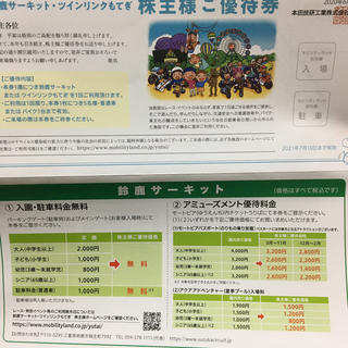 鈴鹿サーキット・ツインリンクもてぎ　株主優待券(遊園地/テーマパーク)