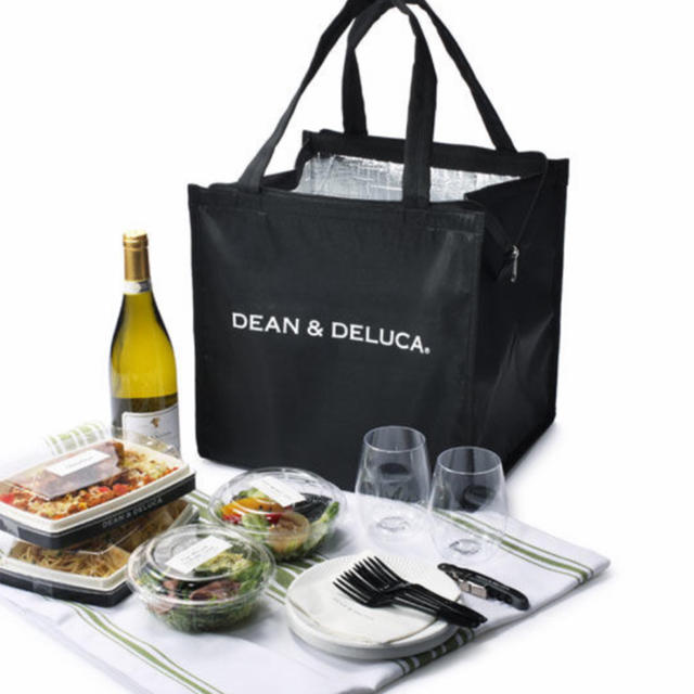 DEAN & DELUCA(ディーンアンドデルーカ)のdean & deluca  エコバッグ　黒　大容量　保冷タイプ　新品 レディースのバッグ(エコバッグ)の商品写真