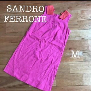 サンドロ(Sandro)の新品タグ付き　SANDRO FERRONE バイカラーワンピース(ひざ丈ワンピース)