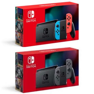 ニンテンドースイッチ(Nintendo Switch)のNintendo Switch 本体 ネオン + グレー 各1台(家庭用ゲーム機本体)